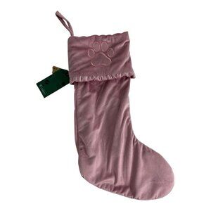 Reece & Riley Pet Christmas Stocking Blush Pink Faux Velvet Dog Cat  22"